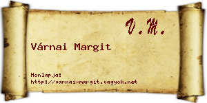 Várnai Margit névjegykártya